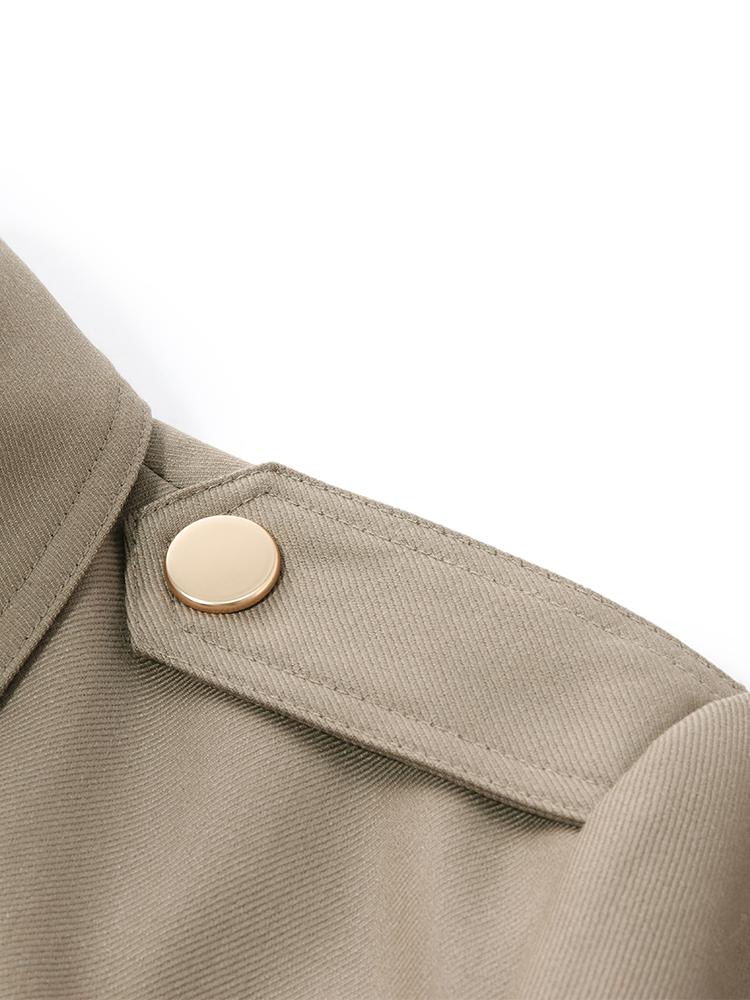 Worsted Woolen Women Trench Coat With Belt