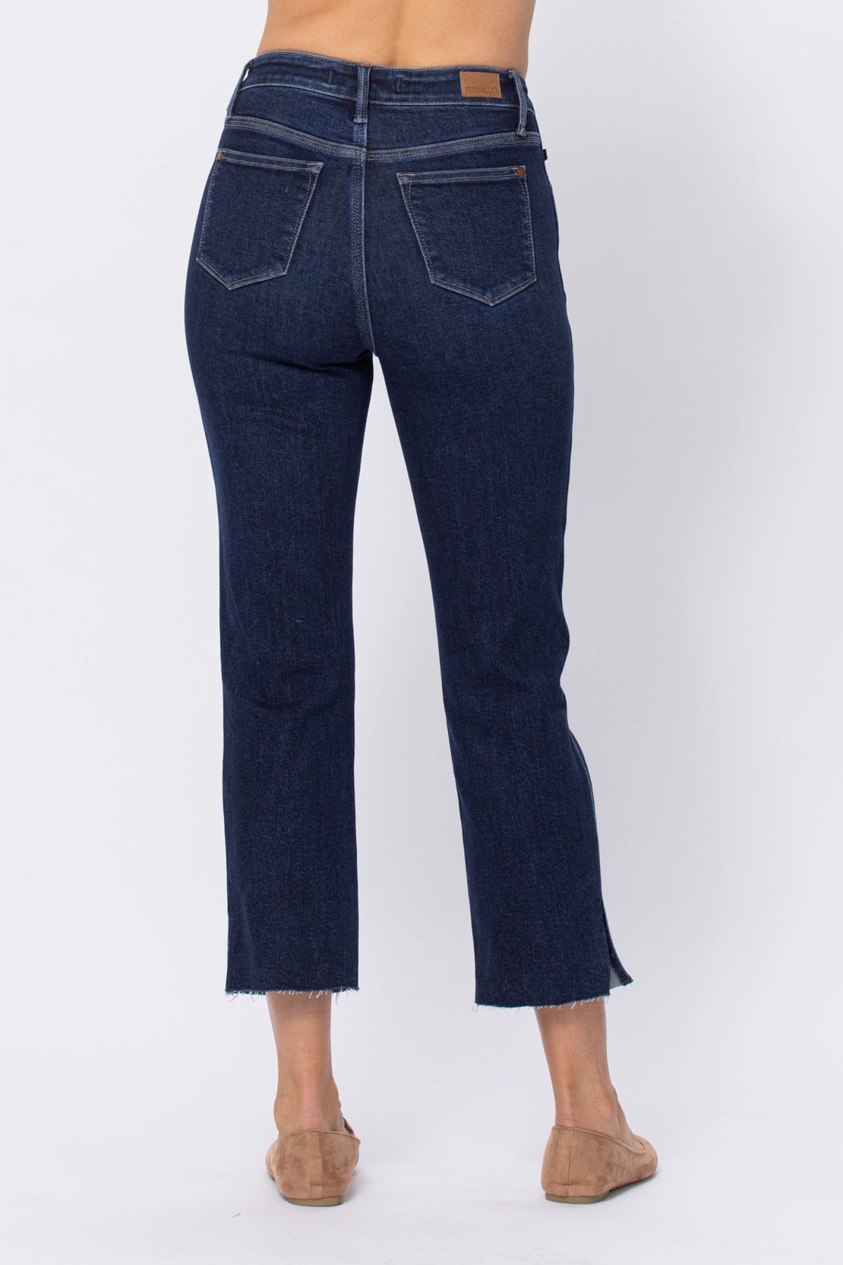Judy Blue Cropped Straight Fit Side Slit Jeans