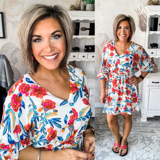Made For You Floral Dress - Ivory