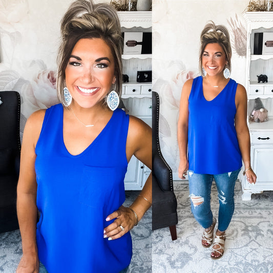 Must Confess Pocket Tank - Cobalt