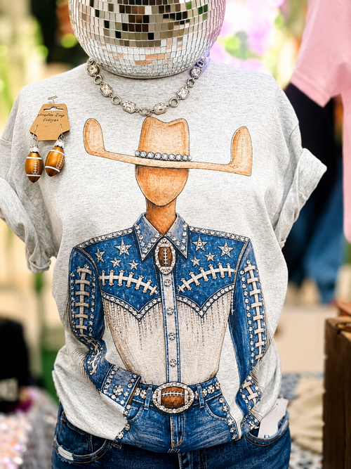 Rhinestone Denim & Diamonds Cowboys Game Day Graphic Tee