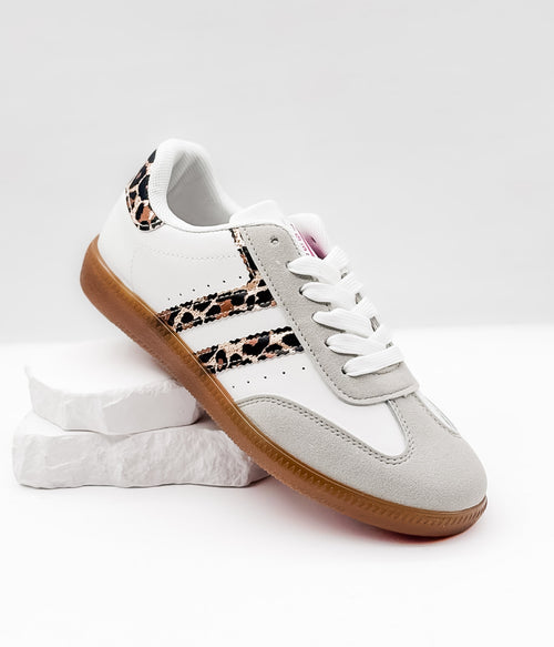 Stockholm Sneaker in White/Leopard